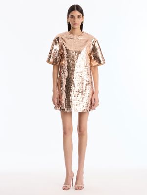 Foiled Shift Cocktail Dress