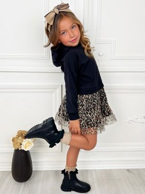 Wild & Cozy Cheetah Hooded Tutu Dress
