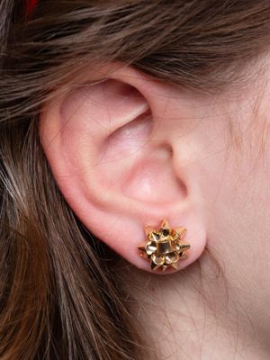 Holiday Sparkle Gold Stud Earring Set