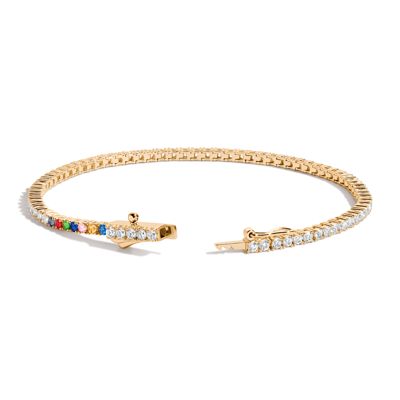 Personalized Lab Grown White Sapphire Tennis Bracelet