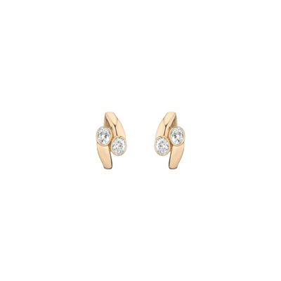 Lab Grown White Sapphire Ellipse Earrings