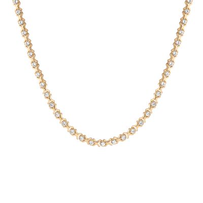 Bold Lab Grown White Sapphire X Estate Tennis Necklace