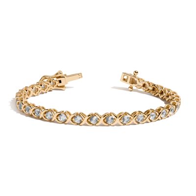 Lab Grown White Sapphire X Estate Tennis Bracelet