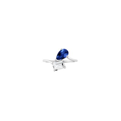 Toi Et Moi Gemstone Heirloom Ring - White Topaz & Blue Sapphire