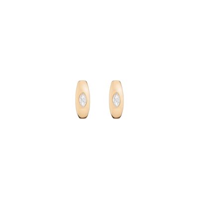 Chunky Lab Grown Diamond Marquise Huggie Earrings