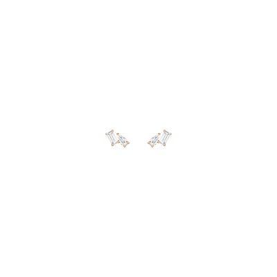 Lab Grown White Sapphire Toi Et Moi Stud Earrings