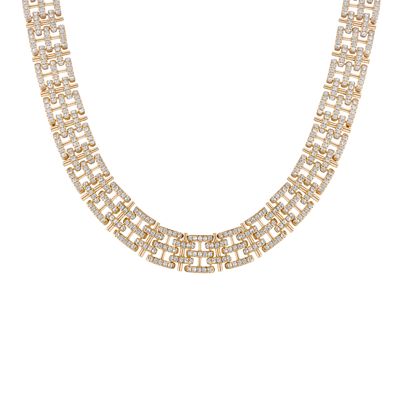 Lab Grown White Sapphire Panther Chain Link Necklace
