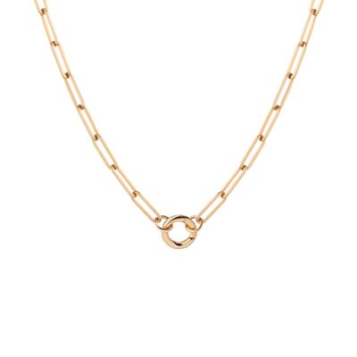 Paperclip Chain Charm Necklace - Small Bail