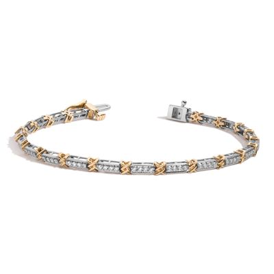 Mini Lab Grown Diamond X Tennis Bracelet