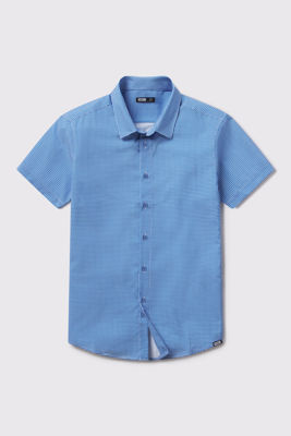 Motive Pattern Short Sleeve Dress Shirt