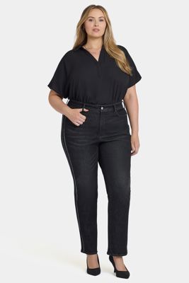 Marilyn Straight Jeans In Plus Size - French Nightfall