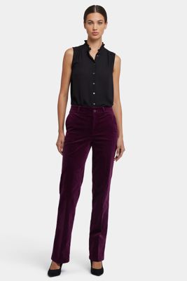 Straight Trouser Pants - Plum