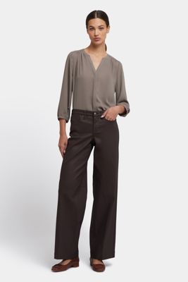 Coated Teresa Wide Leg Jeans - Peppercorn Coated