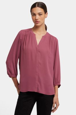 Pintuck Blouse - Vintage Rose