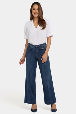 Teresa Wide Leg Jeans In Petite - Louvre Sapphire