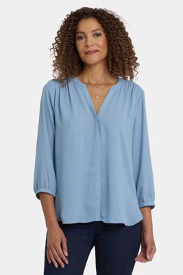 Pintuck Blouse - Mountain Spring