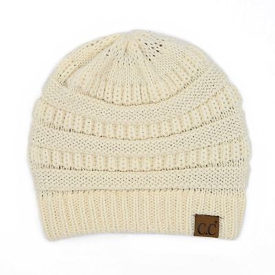 Solid Ribbed CC Beanie