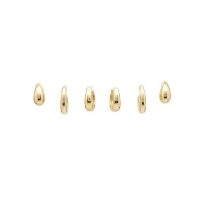 Gold Huggie Earrings Set Of 3