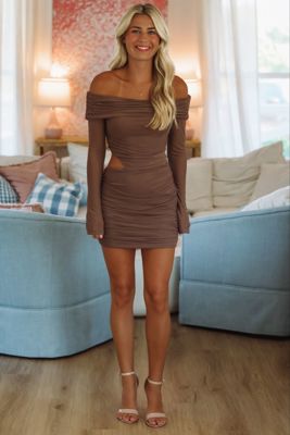 Celeste Mini Dress - Mocha