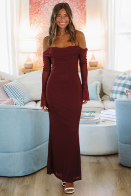 Baby Come Back Midi Dress - Chocolate Burgundy