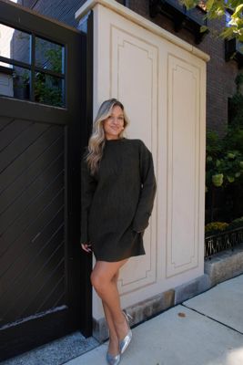 Autumn Gathering Cable Knit Dress