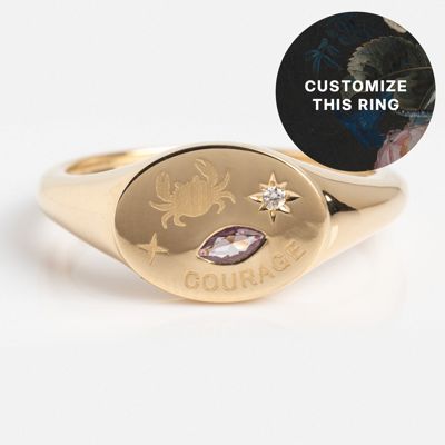 Customizable Bold Signet Ring For Manifestation