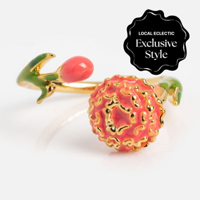 Blooming Color Adjustable Enamel Birth Flower Ring