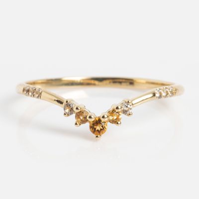 Solid Gold 2025 November Capsule Delicate Arch Citrine Stacking Ring