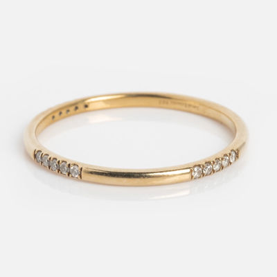 Solid Gold Dainty Diamond Stacking Ring