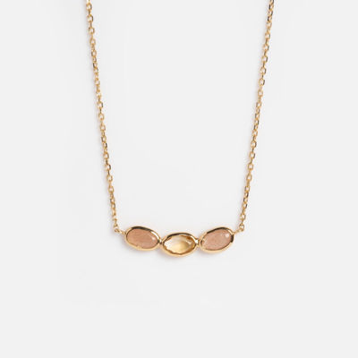 Solid Gold Morning Light Citrine And Sunstone Necklace