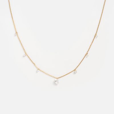Floating CZ Station Necklace