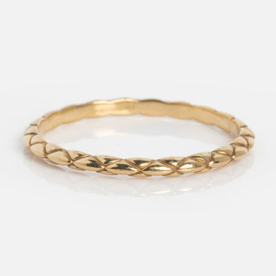Solid Gold Delicate Woven Stacking Ring