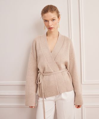 Super Luxe Cashmere Tie Waist Cardigan