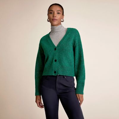 Delina Cardigan - Confetti Wool :: Verdant