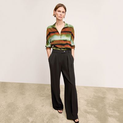 Bia Pleated Trouser - Everyday Crepe :: Black