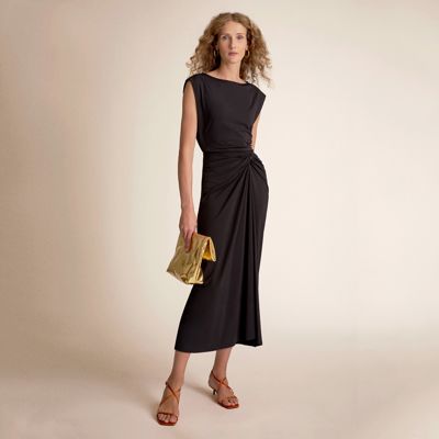 Zita Drape Dress - Light Jersey :: Black