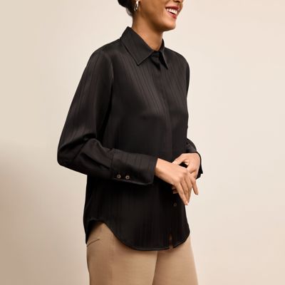 Mira Anywhere Shirt - Luxe Pointelle :: Black