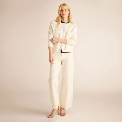 Evangeline Lady Jardigan - Boucle Stripe :: Ivory