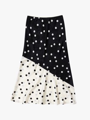 Lily Skirt - Black & White Dot