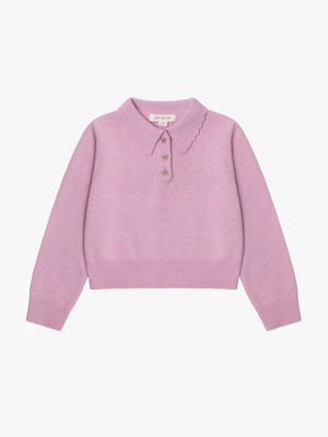 Posey Polo Sweater - Ballet Pink