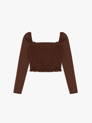 Sophie Smocked Longsleeve - Brown