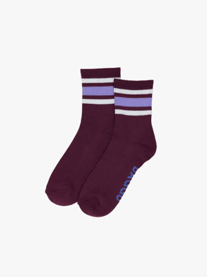 Ribbed Socks - Mahogany Stripe