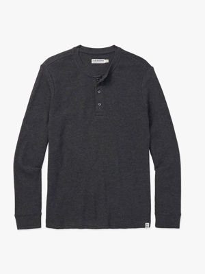 Hudson Waffle Henley - Charcoal