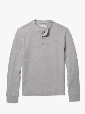 Hudson Waffle Henley - Heather Grey