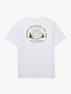 Saltaire Graphic Tee - White Sunrise Lakeside