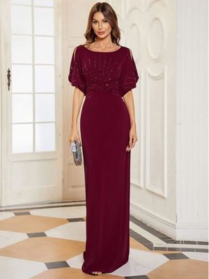 Ever Vicotire-Round Neck Bodycon Half Sleeve Formal Dress