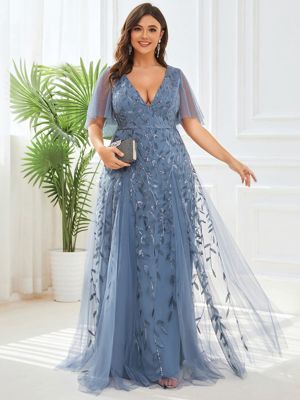 Pretty Astral-Plus Size Floor Length Formal Evening Gowns For Weddings