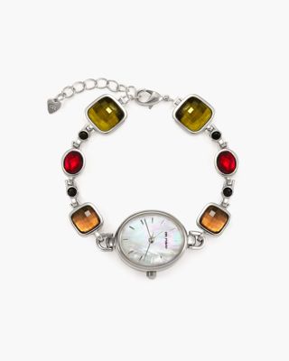 Harmonic Hour Multicolored Watch Bracelet In Silver