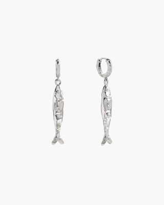 Silver Anchovy Earrings