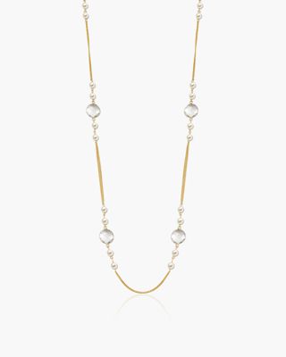 Pearl Cascade Long Station Necklace